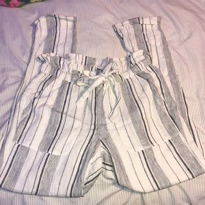 Striped Paperbag pants